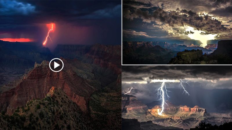 Photographer takes electric pictures from the rim of the Grand Canyon.
