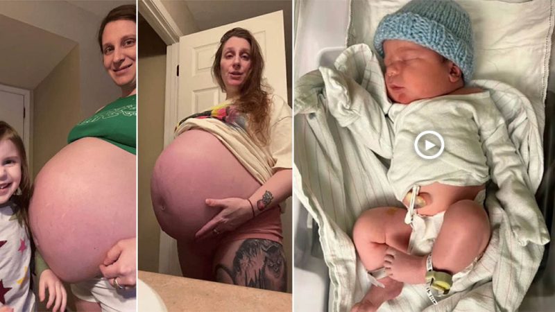 Many people mistakenly believe mom is carrying octuplets because of her noticeable pregnancy belly