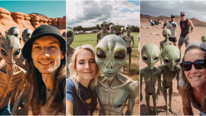 Take a selfie with aliens