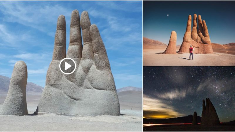 The enigmatic enormous hand in the Chilean desert does exist.