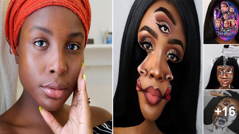 Makeup artist reveals she spends up to SIXTEEN HOURS painting mind-bending optical illusions onto her face