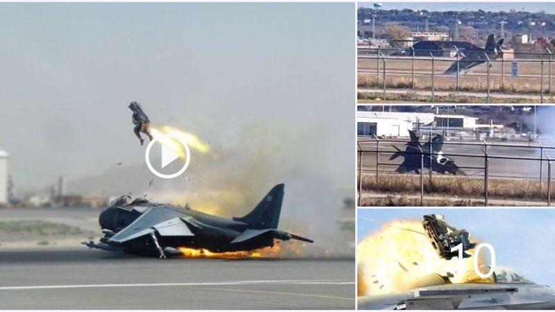 Dramatic Moment Pilot Ejects from $100M F-35B Stealth Fighter Jet as it Crashes Nose-Down onto the Tarmac near Fort Worth Naval Air Station in Texas