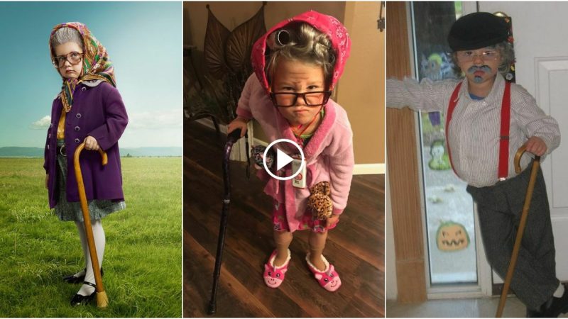 Timeless Cuteness: The Adorable Charm of Babies Dressed as Grandparents.