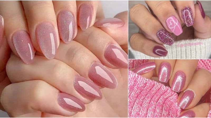 Pink glitter nails are eye-catching; get the look right immediately! 30 fantastic ideas