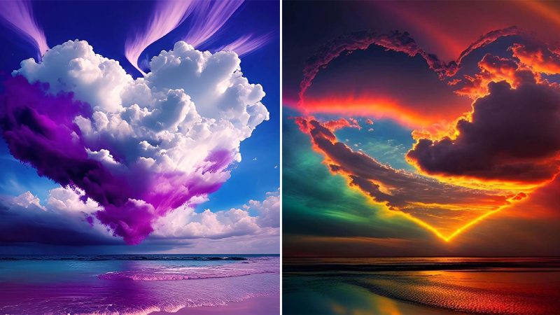 The Enchanting Beauty of a Psychedelic Planet from Another Dimension: Heart Clouds and Romantic Cloudscapes