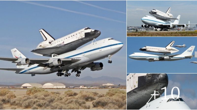 Nasa Throwback . Shuttle Endeavor on top of a Boeing 747 . This actually happened.