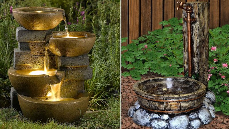 Faucet in the yard and garden: hide the imperfections and turn them into a decoration of your outdoor space.