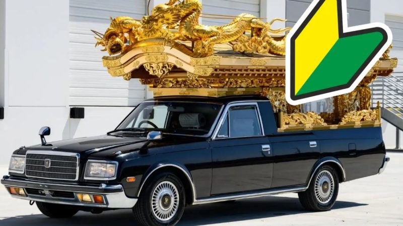 1996 Toyota Century Miyagata Hearse With Gold Dragons Has U.S. Title