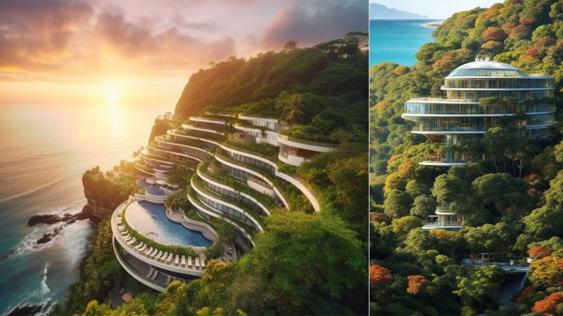 Curved Cliffside Luxury Hotel: A Paradigm of Tranquility and Natural Beauty