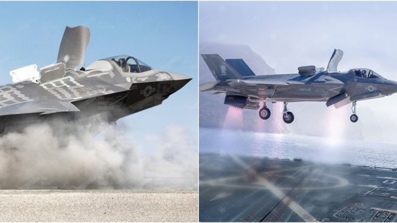 US F-35B Accelerates for Takeoff in Helicopter Mode