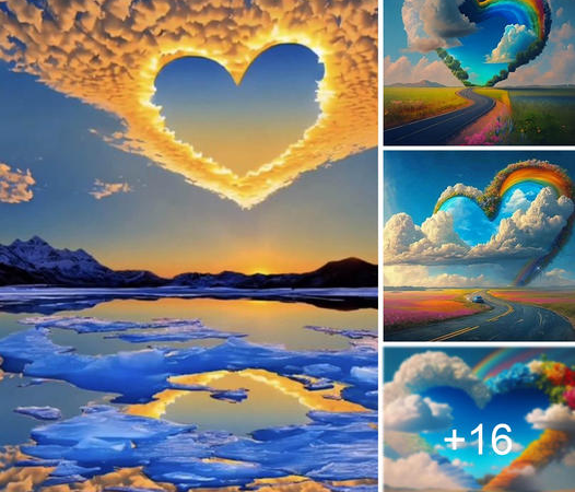 Enchanted Skies: Heart-Shaped Clouds and the Romance of an Alternate Realm