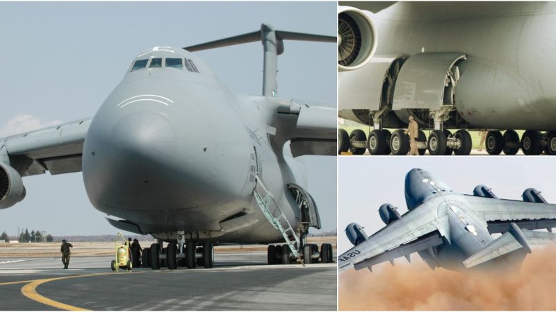 In the Vast Desert, a Massive 265-Ton U.S. Aircraft Ascends to the Skies at Full Throttle.