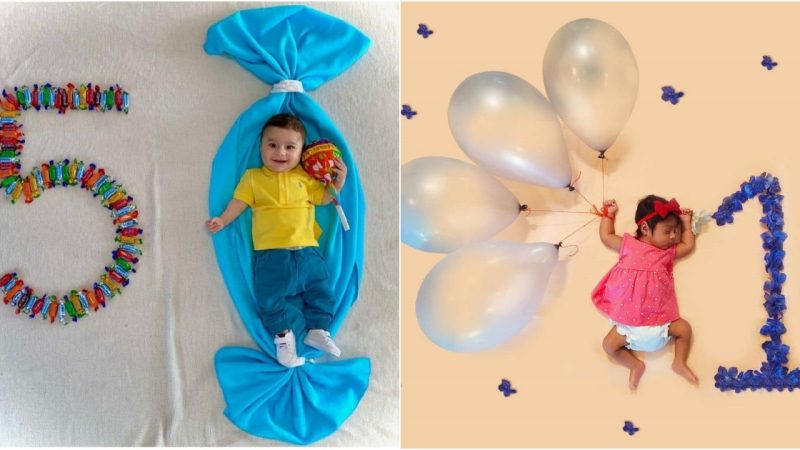 Baby Photography Ideas with Familiar Objects and Foods