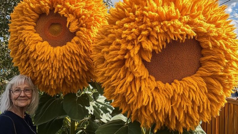 Teddy Bear Sunflower (Helianthus annuus ‘Teddy Bear’) adds vibrancy to your garden