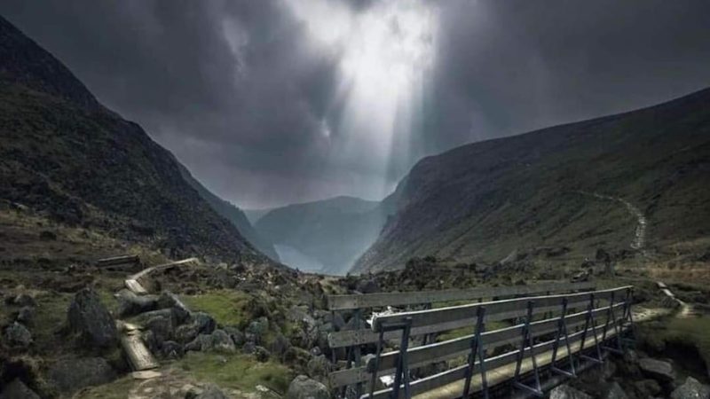 Angel in the Sky Captured Over Glendalough Valley in the Wicklow Mountains of Ireland